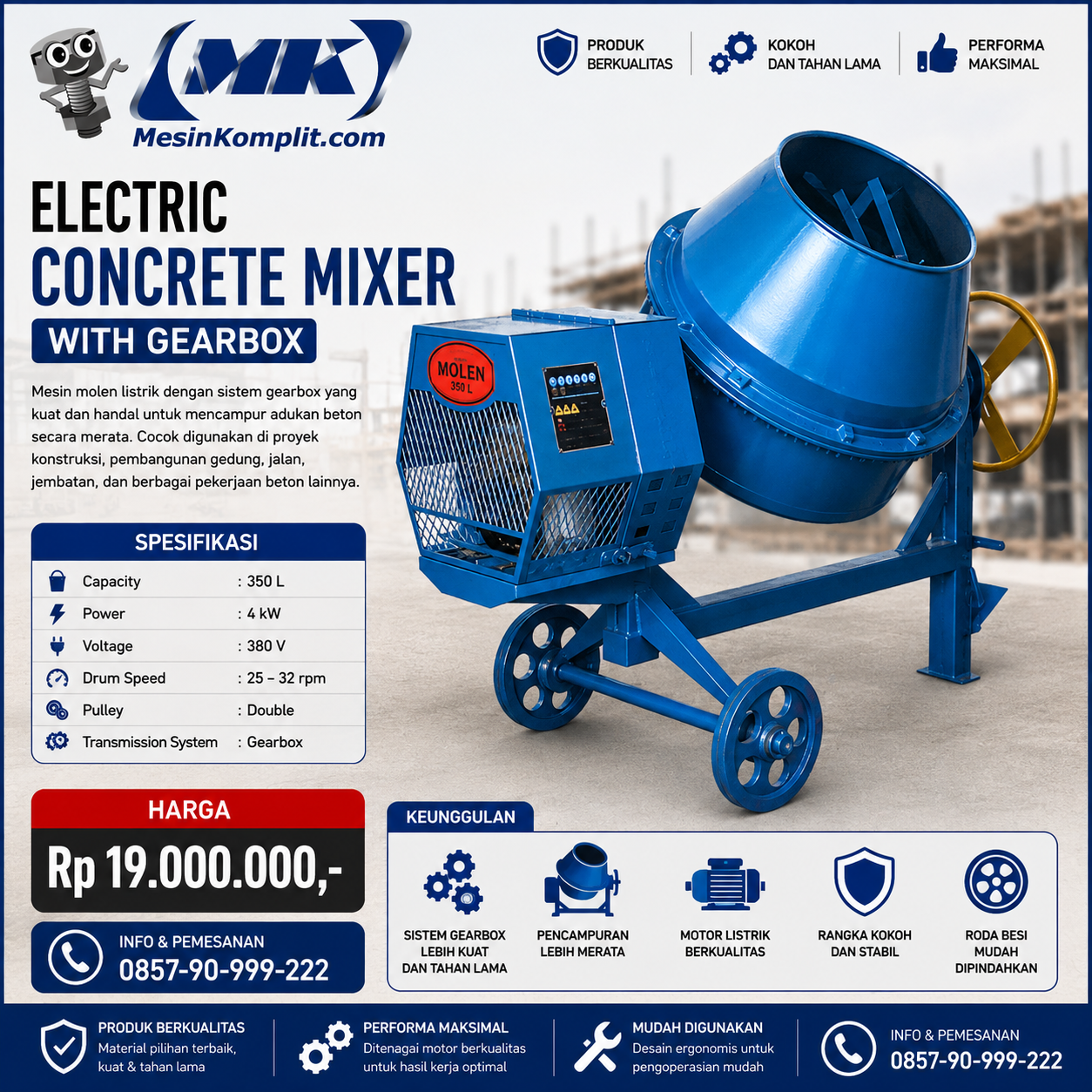 Mixer Molen Listrik Gearb...